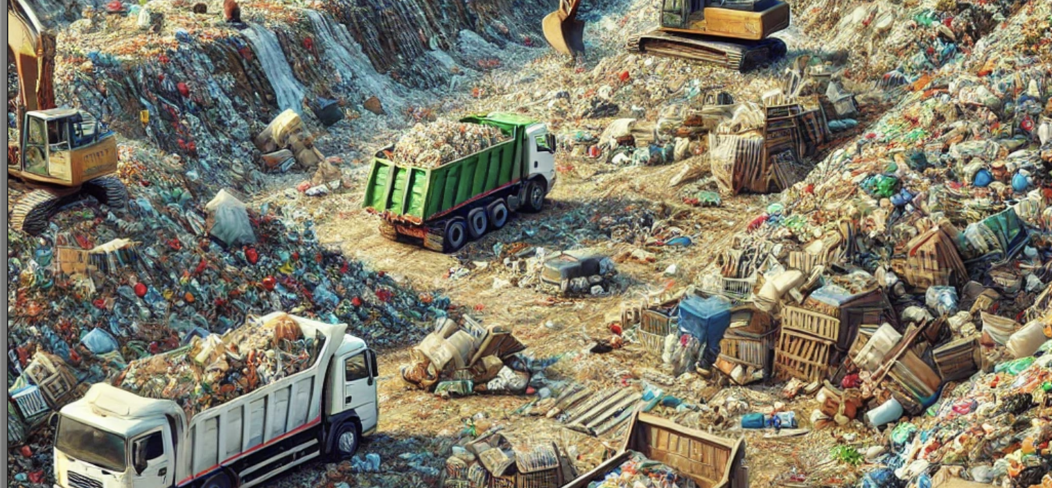 illustration of a landfill